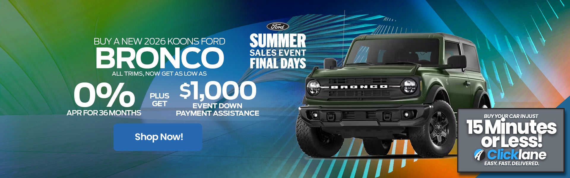 Ford Bronco 0% APR Offer