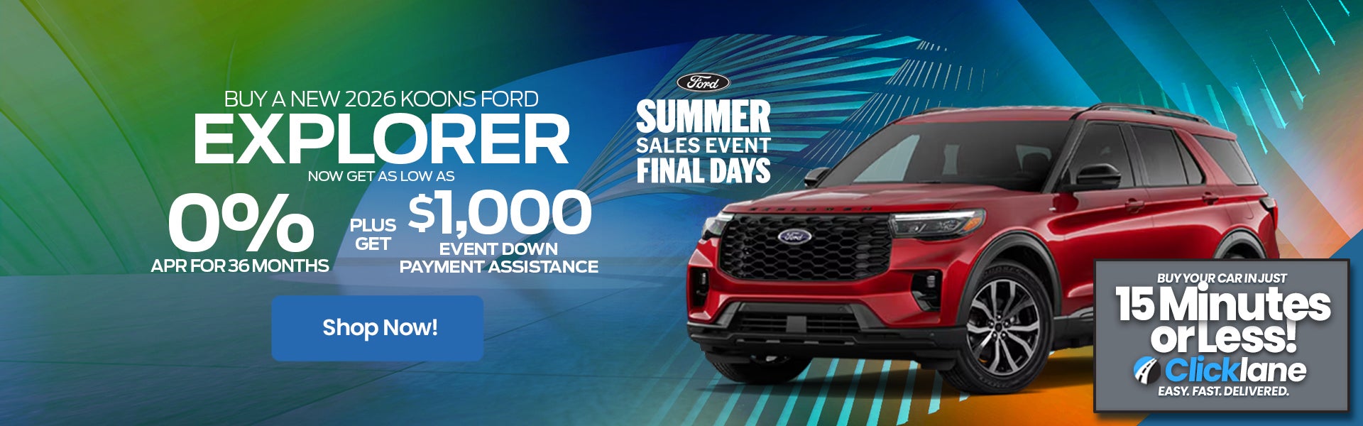 Ford Explorer 0% APR Offer